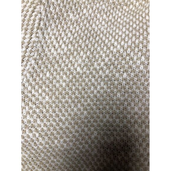 Christopher and Banks Cardigan Womens Size Medium Tan White Sweater - Picture 6 of 7